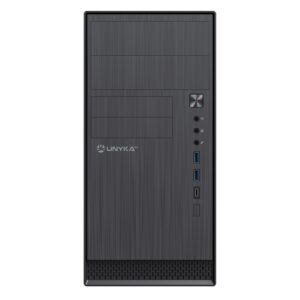 Unyka Aero C12 Black Type C - microATX - Sin fuente - 2xUSB 3.0 - 1xUSB-C 2.0 - Jack audio - 140mm max CPU - 295mm max VGA - 372x178x353