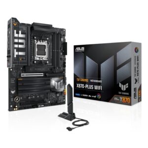 Asus TUF Gaming X870-PLUS WIFI Placa Base AM5 - WiFi, Bluetooth, HDMI, 4x DDR5, 2x SATA III, 4x M.2, PCIe 4.0, USB 2.0, 3.2, RJ-45, DisplayPort - Factor de Forma ATX