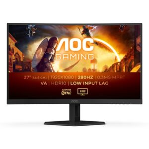Monitor Gaming Curvo AOC C27G4ZXE 27"/ Full HD/ 0.3ms/ 280Hz/ VA/ Negro
