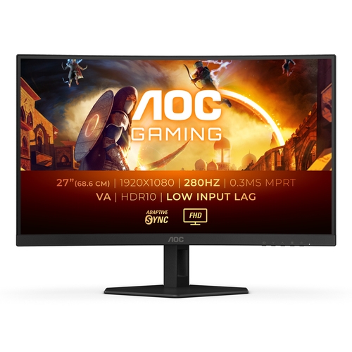 Monitor Gaming Curvo AOC C27G4ZXE 27"/ Full HD/ 0.3ms/ 280Hz/ VA/ Negro