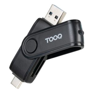 LECTOR TARJETAS USB-C 2.0+USB-A 3.0, SD/TF, NEGRO