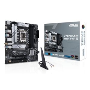 Asus Prime B660M-A WiFi D4 Placa Base Intel 1700 4x DDR4 - WiFi, Bluetooth, HDMI, M.2, PCIe3.0, 4.0, 4x Sata III, USB 3.2, MicroATX