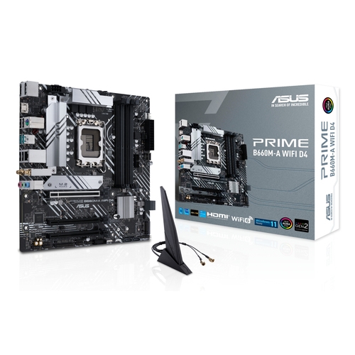 Asus Prime B660M-A WiFi D4 Placa Base Intel 1700 4x DDR4 - WiFi, Bluetooth, HDMI, M.2, PCIe3.0, 4.0, 4x Sata III, USB 3.2, MicroATX
