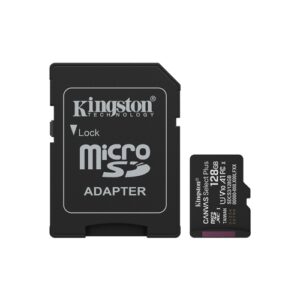 Kingston Tarjeta Micro SDXC 128GB Gen3 Clase 10 150MB/s Canvas Select Plus - Incluye adaptador