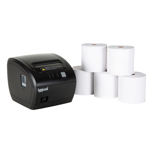 Kit impresora térmica tickets TP7001 + 5 rollos 80