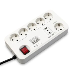 Regleta Salicru SPS SAFE MASTER+ - Protectores electricos activos de ultima generacion (6 Tomas Schuko)
