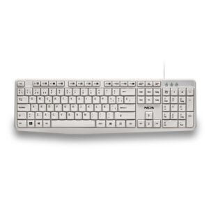 NGS - Teclado USB-A HERITAGE con 12 teclas multimedia, silencioso, cable 1.5m, angulo de inclinacion, plug&play
