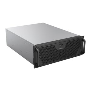 Caja Rack 19" 4U Unyka UK-4340 - Color Negro - 600x430x177 mm - 2 x 3.5" - 4 x 2.5" - 2 x USB 3.0 - 1 x USB-C (3.2) - Fuente ATX no incluidA (soporta redundante soporte incluído)