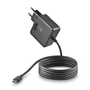NGS GAN 65WâÇæC Cargador de Pared GaN 65W - USBâÇæC - PD3.0 PPS - Carga Inteligente para Portatil/Tablet/Smartphone - Proteccion contra Sobrecarga y Cortocircuitos - Cable 1.5m - Color Negro