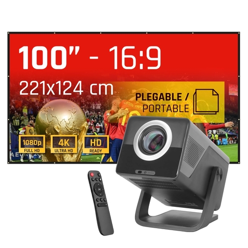 iggual Pack proyector 4K + Lona proyección100