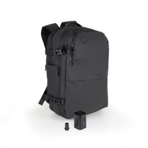 MOCHILA DE VIAJE AL VACÖO + BOMBA AIRE, NEGRO