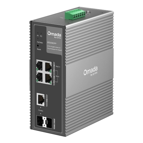 SWITCH GESTIONABLE L2 TP-LINK IES206GPP 4xGb (1xPoE++ 3xPoE+) 1xRJ45/SFP Gb 1xSFP Gb 120W DISEÃ?O IND