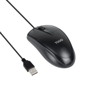 RATON OPTICO CON CABLE USB 1000 DPI NEGRO