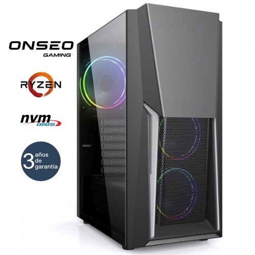 ONSEO Ryzen Gaming Boost Gold - MT RGB - AMD Ryzen 7 5800X - 16GB - 500GB M.2 NVMe - RTX 5060 8GB - 750W 80+ Bronze - 3 años garantía - 30 días DOA