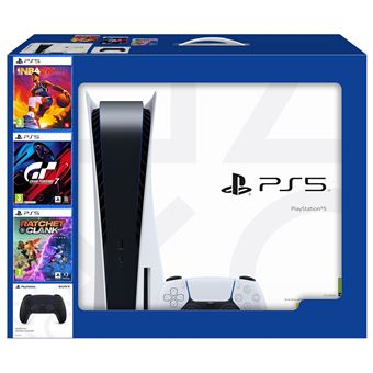 PlayStation PS5 + Dualsense black + NBA 2K23 + Gran Turismo 7 + Ratchet + Spider-man Miles
