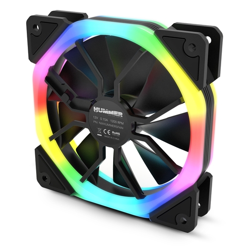 Nox Hummer S-FAN - Ventilador ARGB - Iluminación doble anillo - 120 mm - Compatible con hummer conexión 3 pines