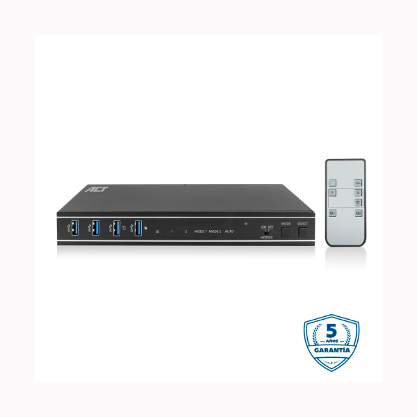 ACT Conmutador KVM HDMI 4K para 2 ordenadores