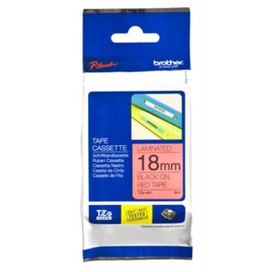 Brother Cinta laminada rojo/negro 18mm