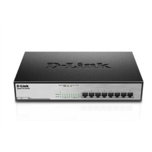 D-Link DGS-1008MP - conmutador- 8 x 10/100/1000 - sin gestionar - montaje en rack - 8 puertos 802.3at PoE+ hasta 140W totales