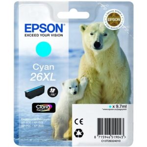 EPSON CARTUCHO CIAN T26XL 700 PÁGINAS BLISTER SIN ALARMA XP/600/605/700/800