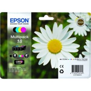 EPSON CARTUCHO NEGRO/TRICOLOR 18 CLARIA HOME PACK 4 EXPRESSION HOME XP-/102/205/305/405