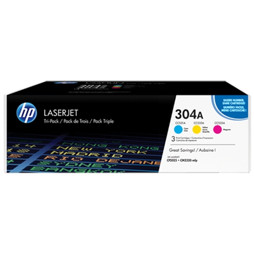 TONER LASER TRICOLOR 304A PACK 3 CC531A/CC532A/CC533A