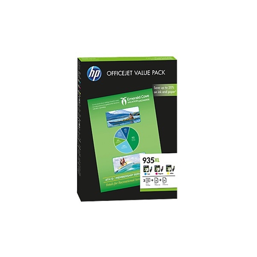 HP Cartucho Value Pack 935xl (Cyan Magenta Amarillo)+papel A4 75hojas