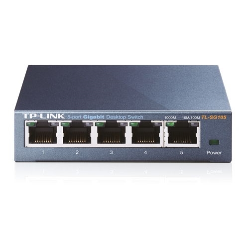 TPLINK - Switch 5P 10/100/1000 Mbps TL-SG105 RJ45 - Carcarsa metálica