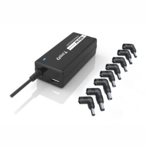 TooQ - Cargador de portatil universal TQLC-65BS02AT - 65W - 1xUSB - 8 Conectores - Selector automatico 12-24v