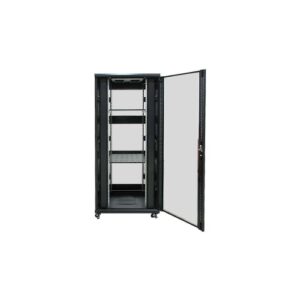 Armario rack suelo 19" PHASAK-PRO 42U 800x1000 negro, 2 bandejas fijas+Ventilación X4-12" + Regleta X6 (INCLUYE MONTAJE Y PORTES)