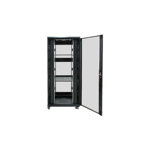 Armario rack suelo 19" PHASAK-PRO 42U 800x1000 negro, 2 bandejas fijas+Ventilación X4-12" + Regleta X6 (INCLUYE MONTAJE Y PORTES)