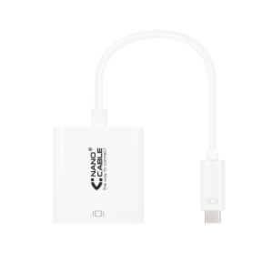 Nanocable - Conversor USB-C/M a HDMI/H - 4K - 15cm - Color Blanco