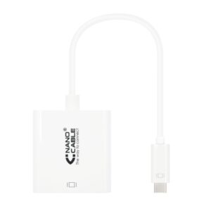 Nanocable - Conversor USB-C/M a DVI-D/H 24+1 - 15cm - Color Blanco