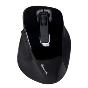 NGS - Raton Inalambrico Bow Black - 800/1600dpi - 5 botones - Ergonomico - Gran tamaño - Negro
