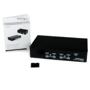Startech - Switch Profesional KVM 4 Puertos VGA - USB - Hasta 1920x1440 - 4 Ordenador(es) - 1 Usuarios locales - 1920 x 1440 - 8 x USB - 5 x VGA