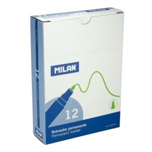 Milan Rotuladores permanentes color verde.Punta redonda 4 mm. cajas de 12 unidades.
