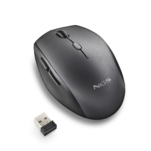 NGS - Ratón Inalámbrico Bee Black - Hasta 1600 DPI - Negro