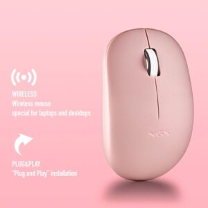 NGS - Ratón Inalámbrico Fog Pro Rosa - Hasta 1000 DPI
