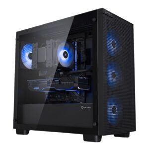 UnykaCH Revelat Mesh Edge - caja microATX - 2 x USB 2.0 - 1 x USB 3.0 - VGA hasta 450mm - 4 x 120 mm ARGB incluídos - Líquida hasta 360 - 413x218x450mm