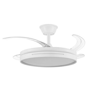 Ventilador Abrila Micenas - Techo - 1060 mm - Mando a distancia - 6 velocidades - Motor DC - Luz LED integrada 3 colores - Acabado en blanco