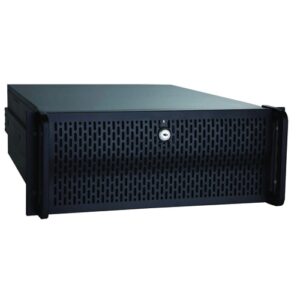 Caja Rack 19" 4U Unykach UK-4129 - Color Negro - 427x178x505 mm - 3 Bahías de 5 1/4" y 8 de 3 1/2" - Fuente ATX no incluida.