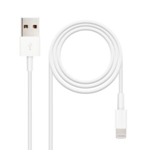 Nanocable - Cable Apple LIGHTNING IPHONE a USB 2.0 de 2m conexión IPHONE LIGHTNING-USB A/M para carga y datos Iphone - color BLANCO