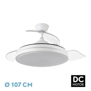Ventilador Abrila Escorpion - 3 aspas desplegables - 3000/4000/6000K - Mando a distancia - Temporizador - Memoria