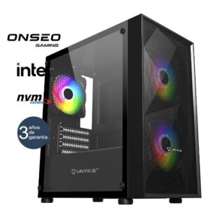 ONSEO Intel Gaming Core Gold - MT RGB - Intel Core i5-12400F - 16GB - 500GB M.2 NVMe - RTX 5050 8GB - 500W 80+ Bronze - 3 años garantía - 30 días DOA