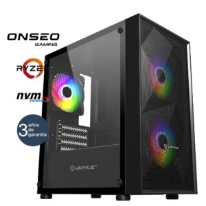 ONSEO Ryzen Gaming Core Gold - MT RGB - AMD Ryzen 5 5600X - 16GB - 500GB M.2 NVMe - RTX 5050 8GB - 500W 80+ Bronze - 3 años garantía - 30 días DOA