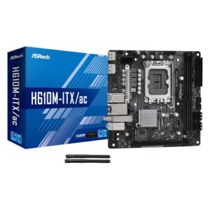 Placa base 1700 miniITX ASRock H610M-ITX/ac 2xDDR4 (hasta 64GB 3200 Mhz OC) - 4xSATA - 1xM.2 - USB 2.0 (2/2) - USB 3.2 (2/2) - HDMI - DP - Wifi - Bluetooth