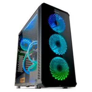 Nox Hummer TGX Rainbow RGB - 2 x USB 3.0 - 2 x USB 2.0 - Negra - Admite refrigeración líquida hasta 360